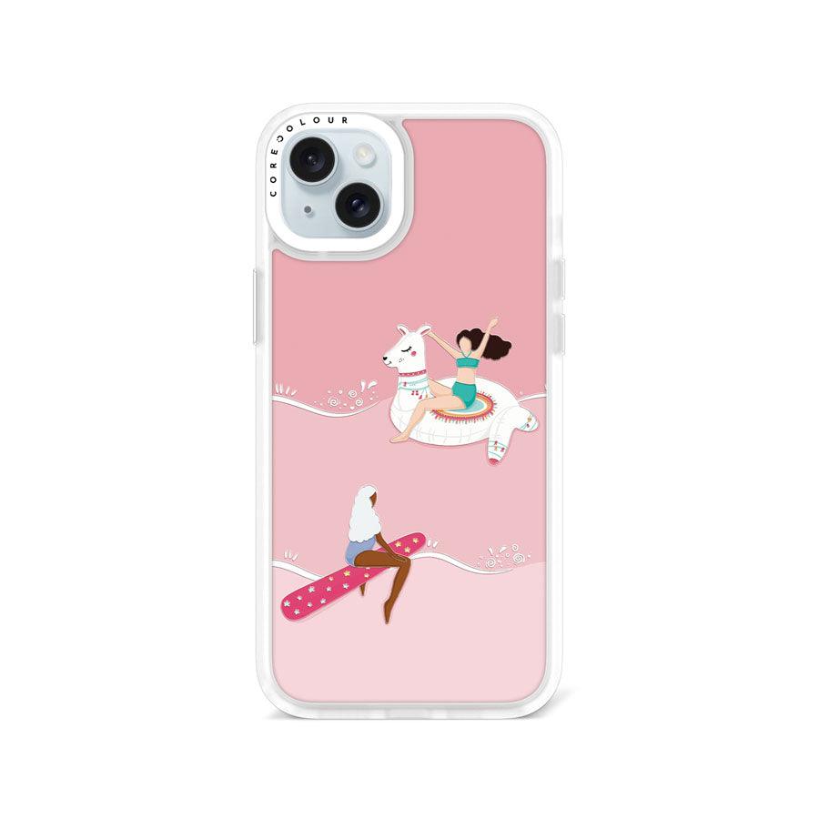 iPhone 15 Plus ピンク色の夏 スマホケース