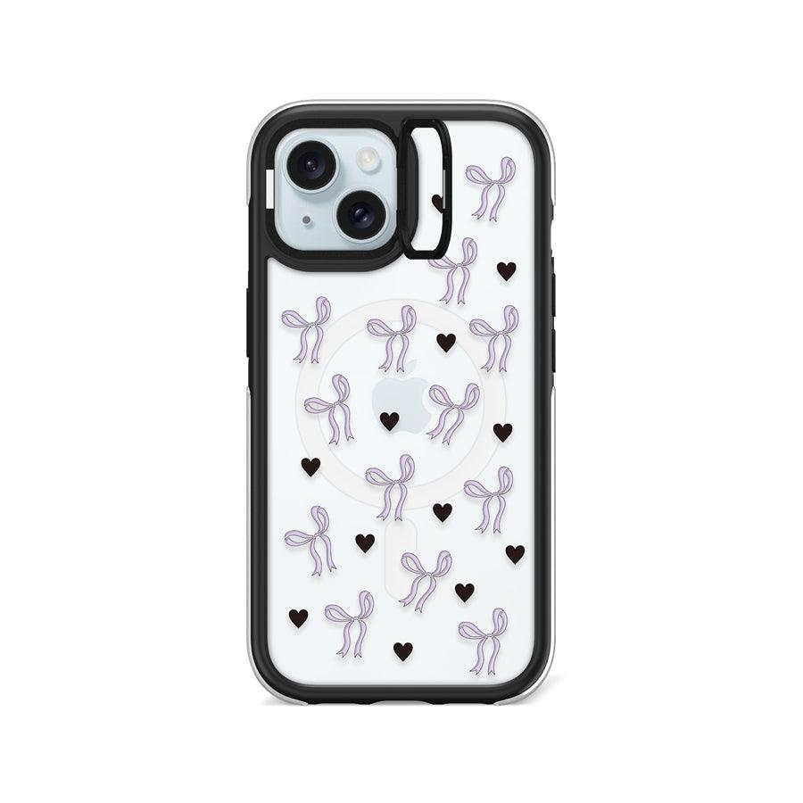 iPhone 15 紫色リボン カメラリングスタンド スマホケース MagSafe対応 - CORECOLOUR