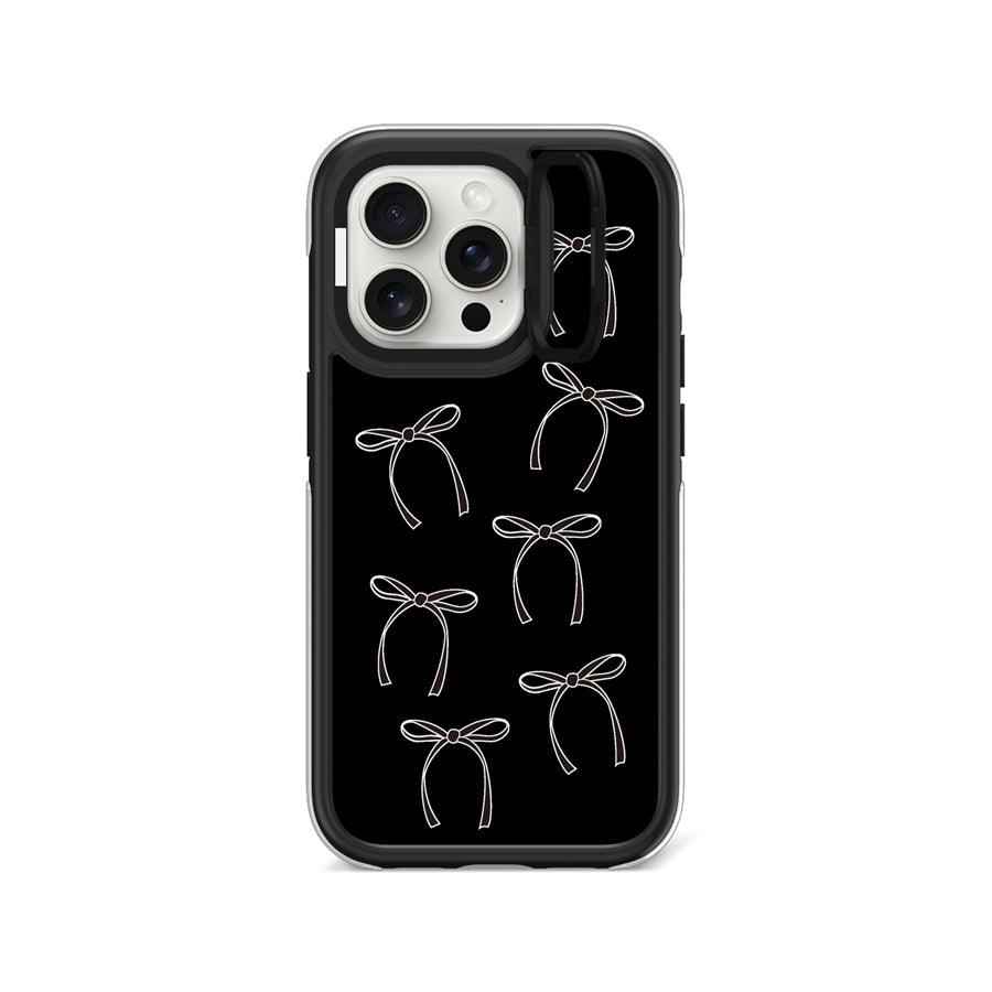 iPhone 15 Pro ブラックリボン カメラリングスタンド スマホケース MagSafe対応 - CORECOLOUR