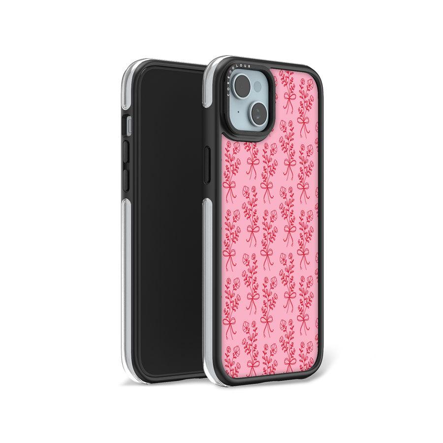 iPhone 15 幸せの花 ピンク カメラリングスタンドスマホケース MagSafe対応 - CORECOLOUR