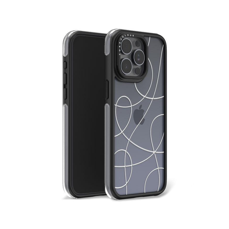 iPhone 15 Pro Max マットブラック モダン曲線 カメラリングスタンド スマホケース - 株式会社CORECOLOUR