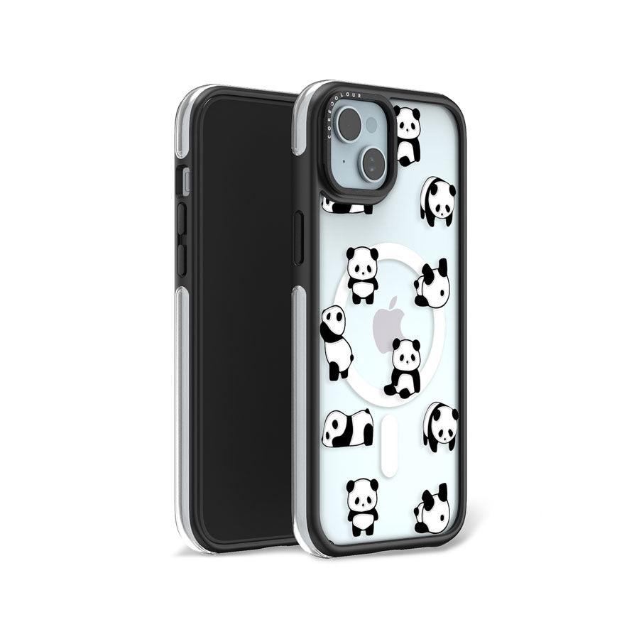 iPhone 15 可愛いパンダ達 カメラリングスタンド スマホケース MagSafe対応 - CORECOLOUR