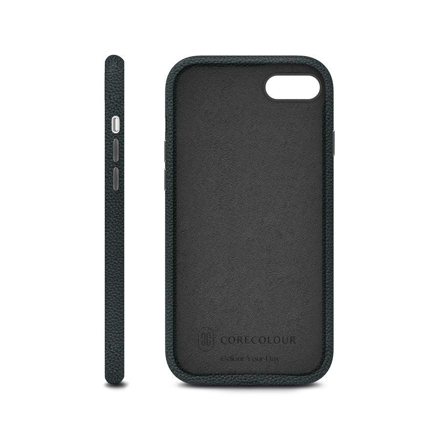 iPhone 8 ブラック 合成レザー スマホケース - CORECOLOUR