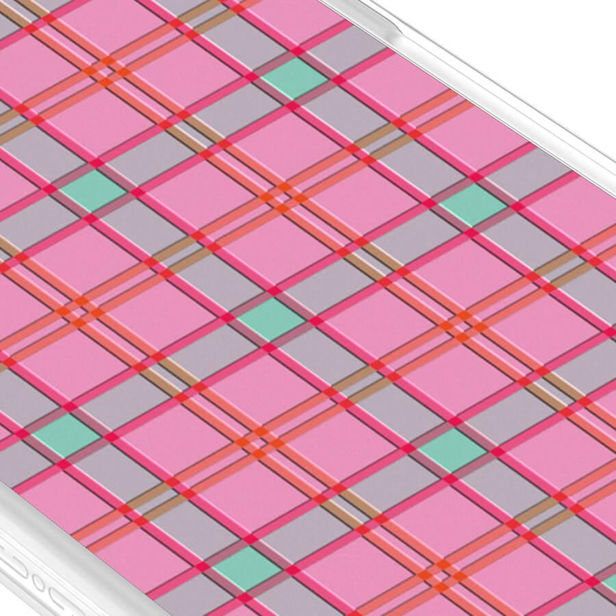 iPhone 12 ピンク チェック柄 スマホケース - CORECOLOUR