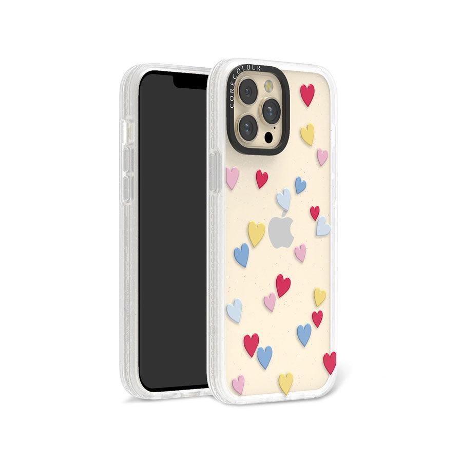 iPhone 13 Pro Max ハートが可愛いキラキラ光る韓国風のラメ入りiPhone ...