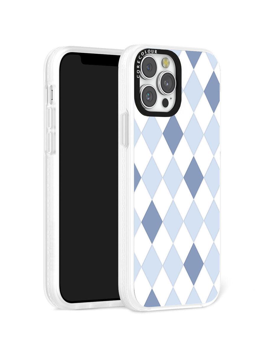 iPhone 12 Pro ブルー ガイルチェック柄 スマホケース - CORECOLOUR